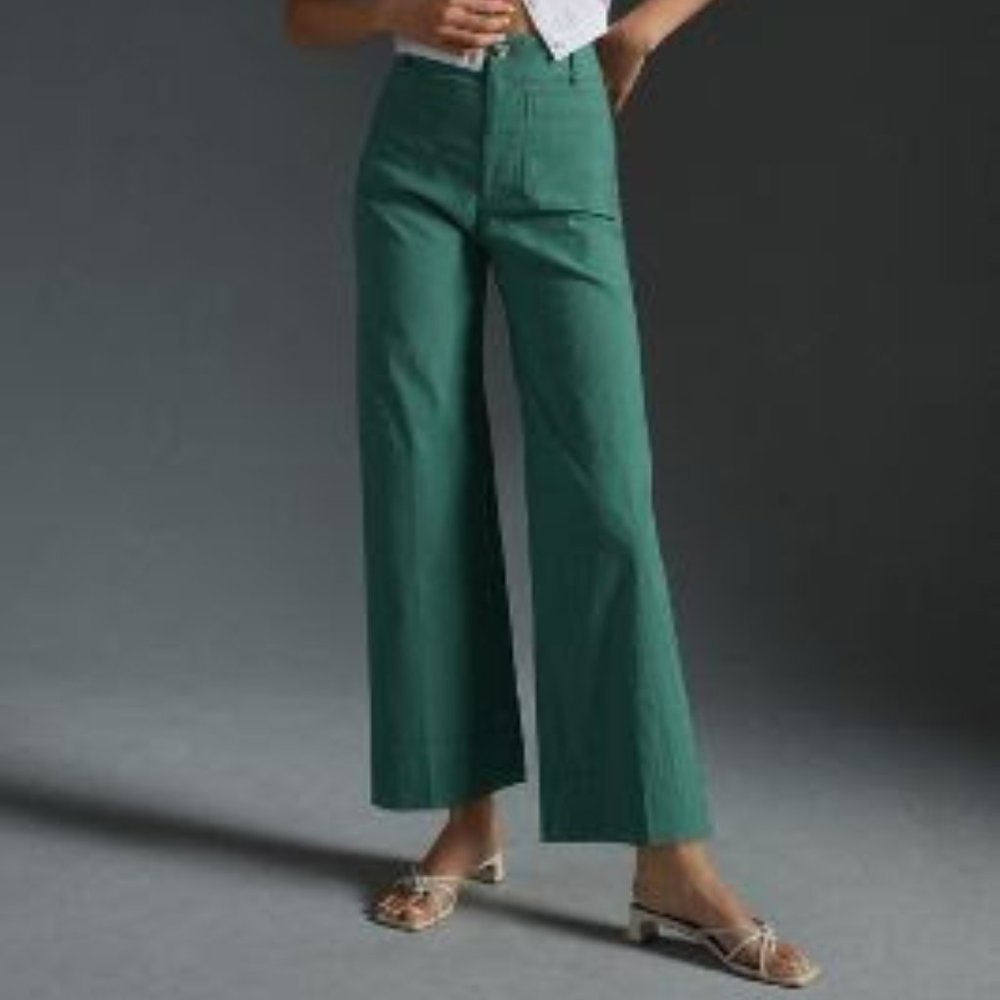 The Colette Cropped Wide-Leg Pants by Maeve
